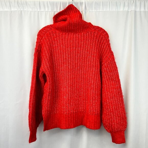 A New Day Womens Long Bishop Sleeve Cowl Neck Red Sweater Knit XS - Picture 7 of 9